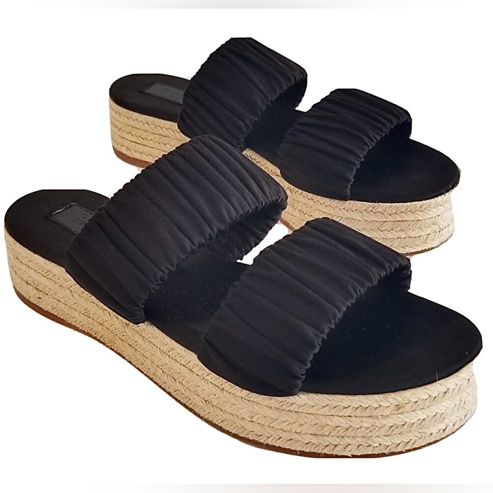Mercedes Castillo Yolanda Platform Sandal Slides Satin Black 9